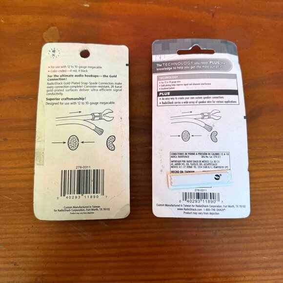RadioShack Deluxe 24K Gold-Plated Snap-Spade Connectors 12-10 Gauge 8 Pack Set o - Picture 2 of 2